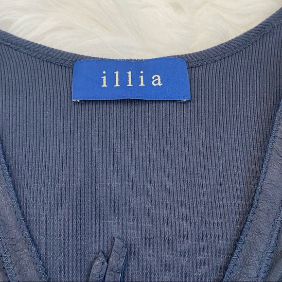 ILLIA Blue Leather Blouse - Picture 8 of 8